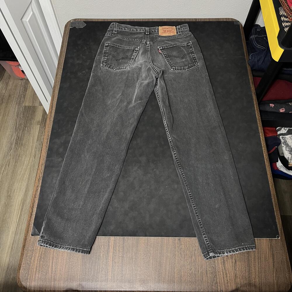 Vintage Levis USA Black Jeans Mens 31x32 Charcoal Gray Relaxed Fit Tapered 90s